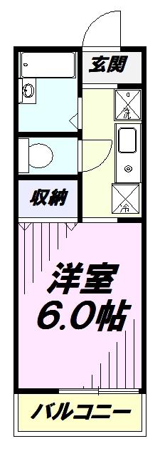 レミントンテラスB棟(1K/1階)の間取り写真