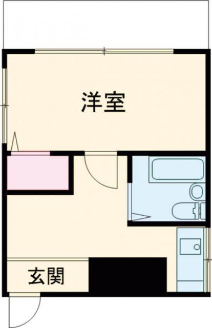 HAPPY HILL(1K/2階)の間取り写真
