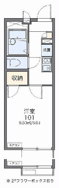 レオパレス栗木コーポ(1K/2階)の間取り写真