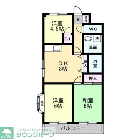AIR・DE・東戸塚(3DK/2階)の間取り写真