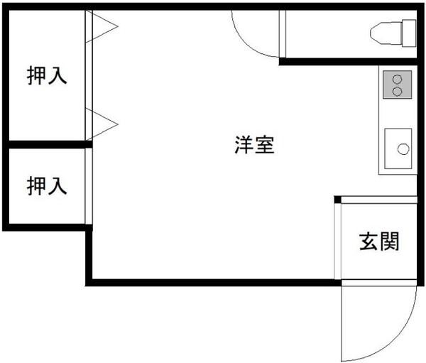 メゾン松虫(ワンルーム/2階)の間取り写真