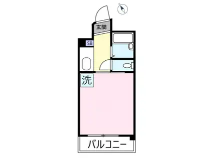 エルウイング立川二番館(1K/2階)の間取り写真