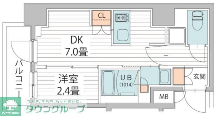 ヴァンクール菊川駅前(1DK/6階)の間取り写真