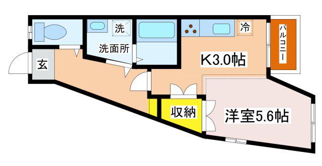 プレステージュ フローレンス(1K/1階)の間取り写真