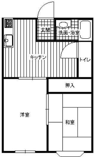 メゾンモリタB(2DK/2階)の間取り写真