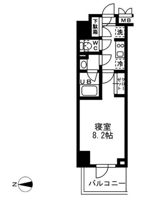  レジディア亀戸-(1K/7階)の間取り写真