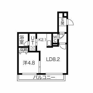 スペランツァマルヤマ(1LDK/2階)の間取り写真