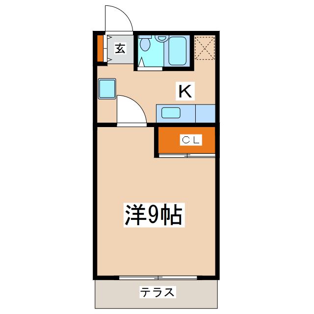 ミヤマハイツI(1K/1階)の間取り写真