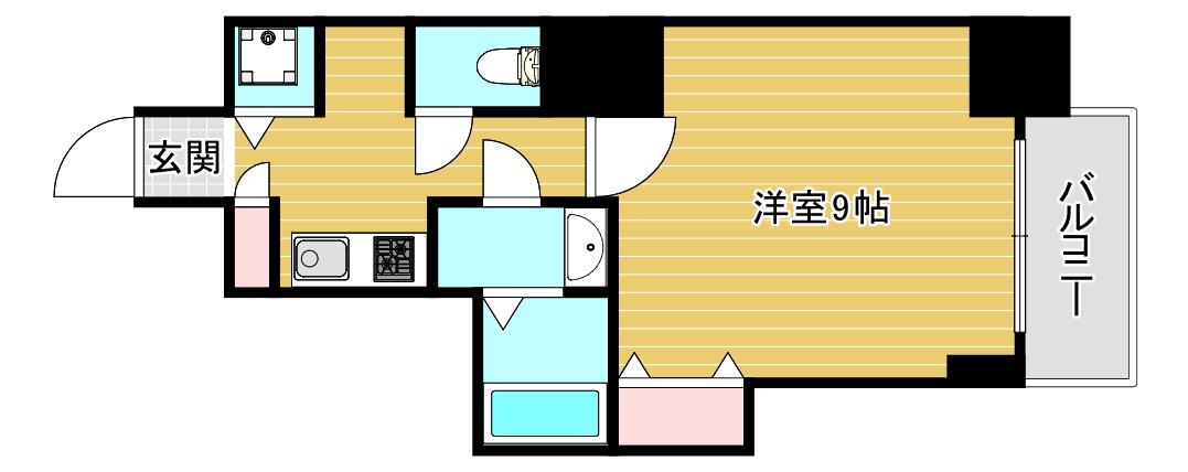アドバンス心斎橋グランガーデン(1K/8階)の間取り写真