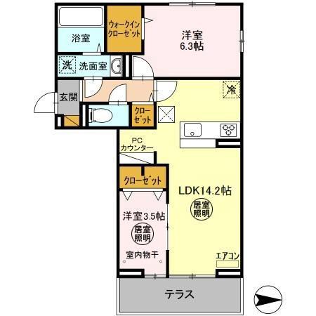 カンパーナ(2LDK/1階)の間取り写真