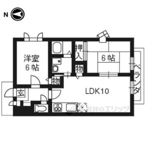 サンハイムサイコー(2LDK/1階)の間取り写真