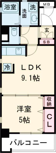 イーズガーデン中央(1LDK/2階)の間取り写真