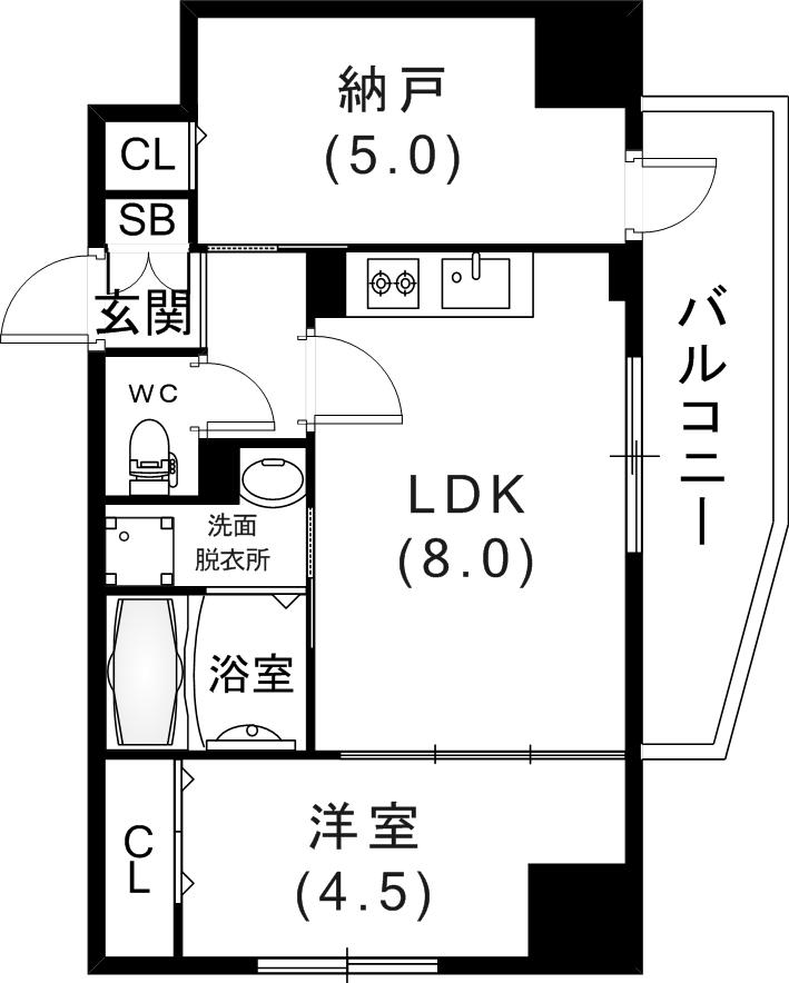 SDグランツ新神戸ステーションフロント(1SLDK/12階)の間取り写真