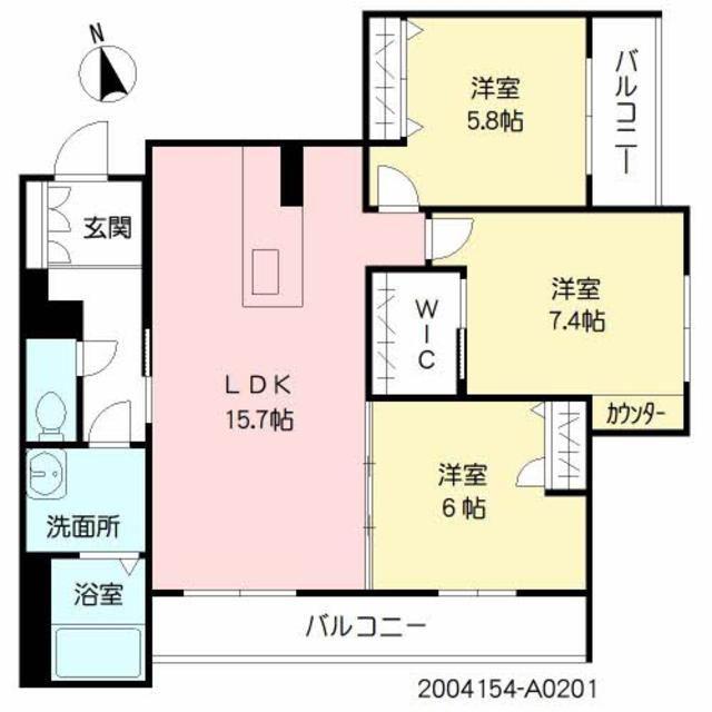 シャーメゾン出来島(3LDK/2階)の間取り写真