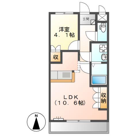 オリエンタルハイツ(1LDK/1階)の間取り写真