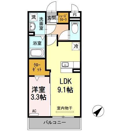 プリマテラッセ(1LDK/2階)の間取り写真