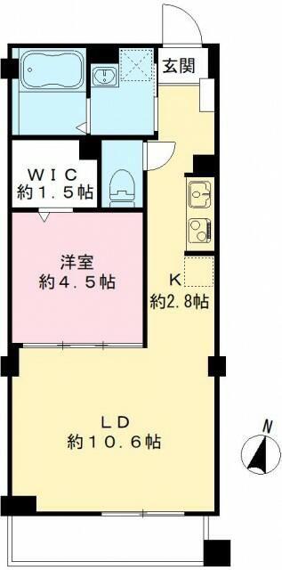 パークヒルズ目黒(1LDK/2階)の間取り写真