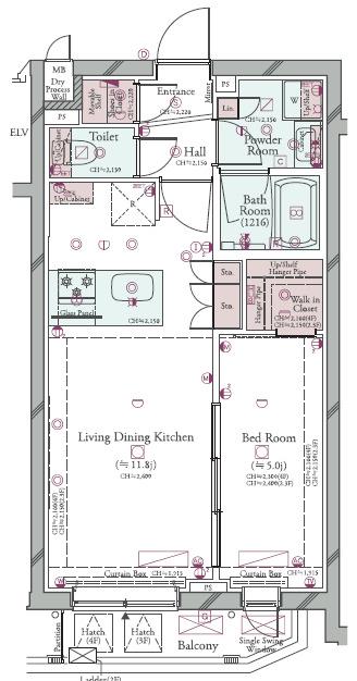コンシェリア目黒本町 THE RESIDENCE(1LDK/2階)の間取り写真