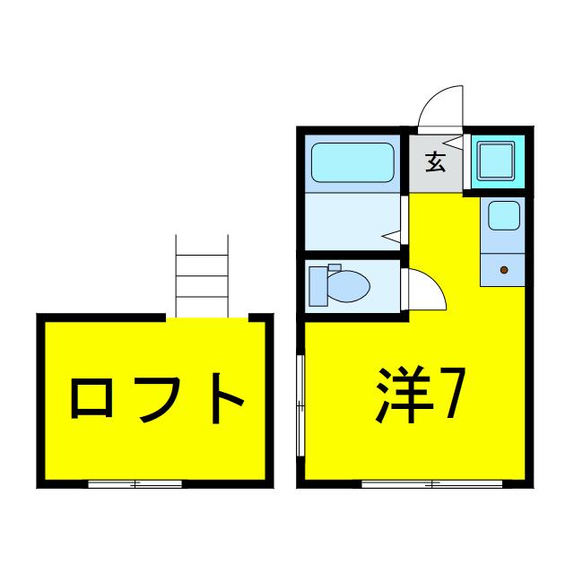 サンレイフラット(ワンルーム/2階)の間取り写真