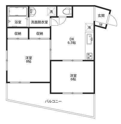 オーク室町(2DK/5階)の間取り写真