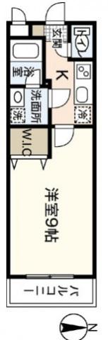LST岩田町(1K/4階)の間取り写真