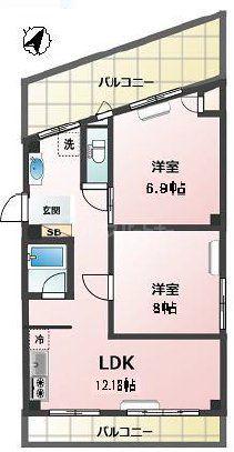 BLISS金町(2LDK/3階)の間取り写真