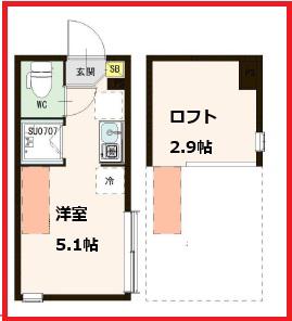 モアニテラス(ワンルーム/1階)の間取り写真