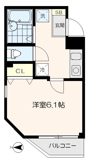 フェリーチェ豊玉中壱番館(1K/3階)の間取り写真