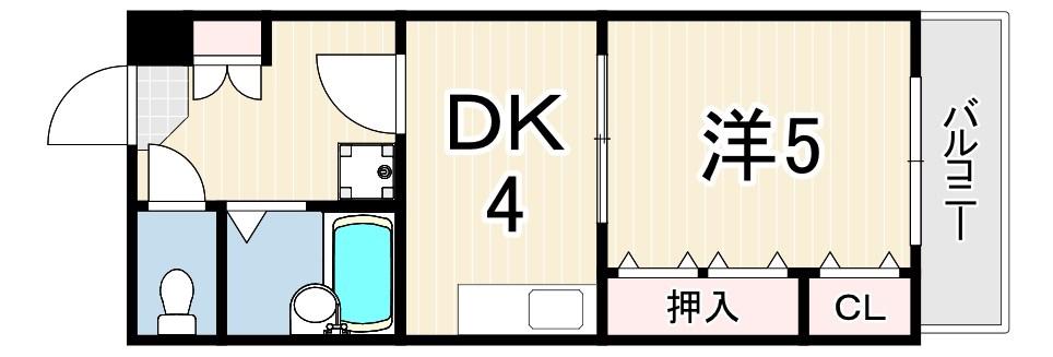 エムズバティマン(1DK/1階)の間取り写真