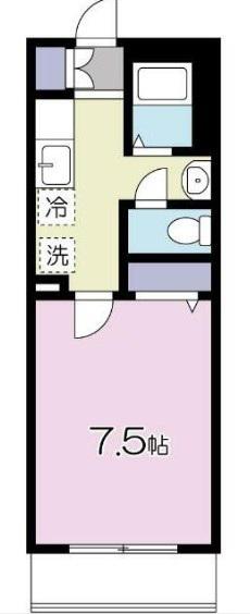 アイシイメゾン(1K/2階)の間取り写真