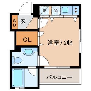 メルローズプレイス下北沢(ワンルーム/1階)の間取り写真
