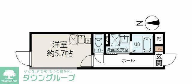 ピースフルパレス世田谷(ワンルーム/5階)の間取り写真