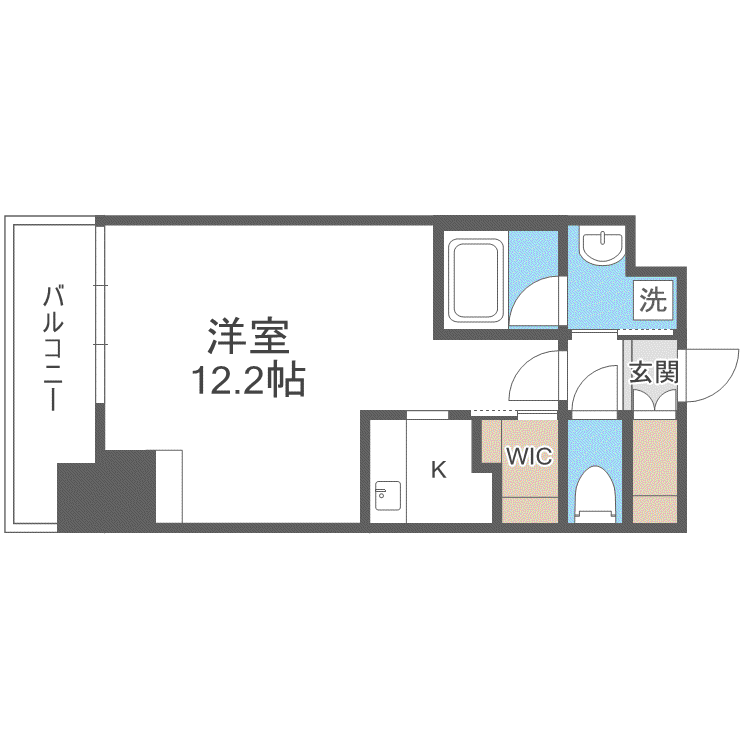 TEADA南6条(1K/10階)の間取り写真