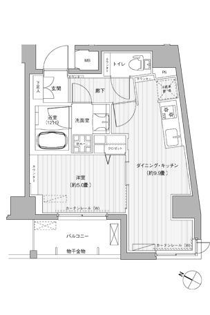 CASA KEITO (1DK/9階)の間取り写真