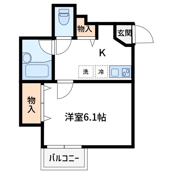 メゾン石神白山(1K/1階)の間取り写真
