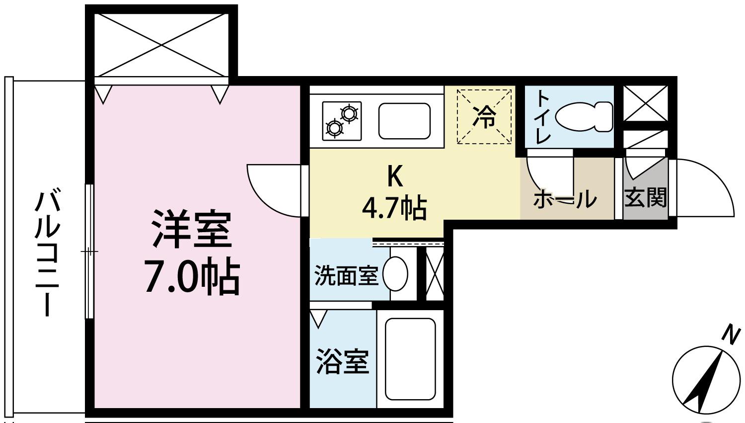 アルト南麻布(1K/2階)の間取り写真