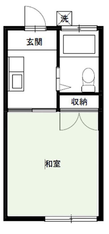 ホワイトルーム(1K/1階)の間取り写真