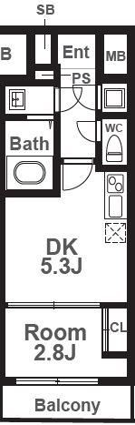 SERENITE本町REFLET(1DK/6階)の間取り写真