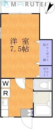 クレールM(1K/1階)の間取り写真