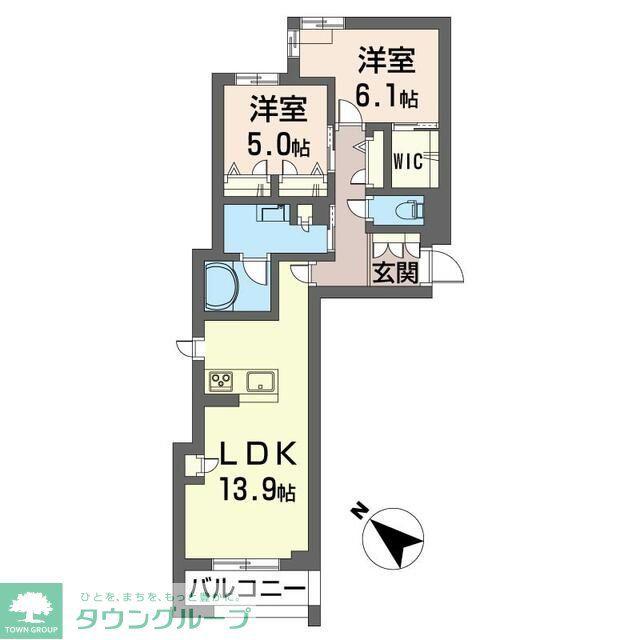 クアドリフォリオ浦和美園(2LDK/2階)の間取り写真