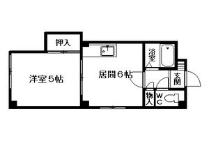 エステート田口(1DK/4階)の間取り写真