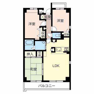 サンライクテイリス3号館(3LDK/2階)の間取り写真