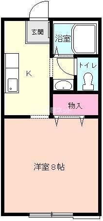 セゾンキタカド(1K/1階)の間取り写真