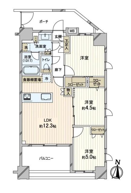 セイガステージ浅草THE RESIDENCE(3LDK/8階)の間取り写真