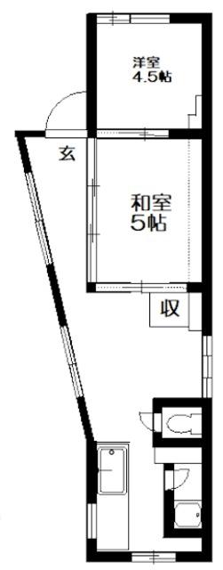 東和ビル(2K/5階)の間取り写真