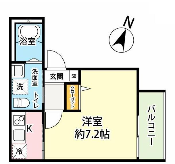 CASSOLO秋津(1K/3階)の間取り写真