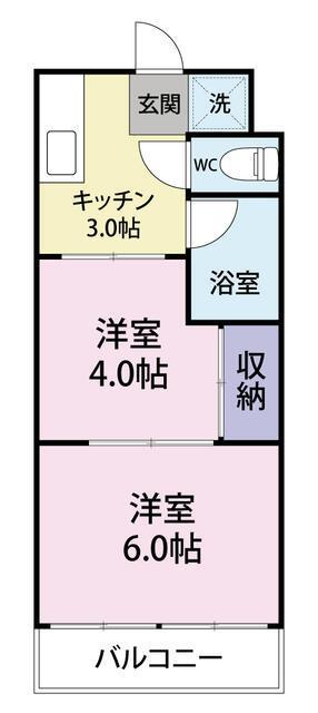 コーポ反町(2K/2階)の間取り写真