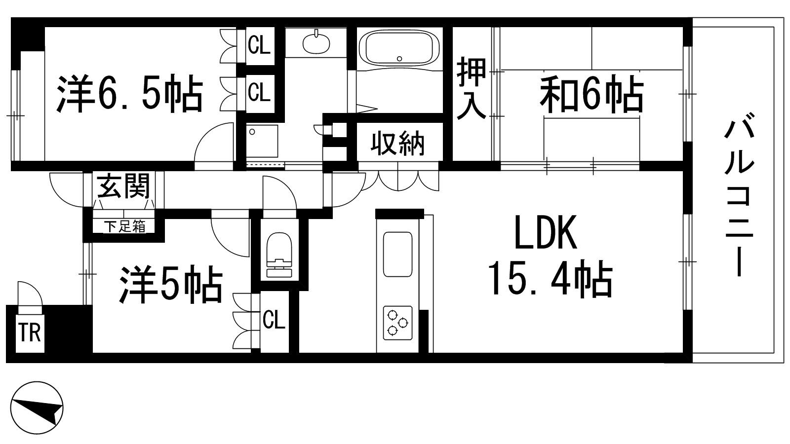 ジオ・パークスクエア池田(3LDK/2階)の間取り写真
