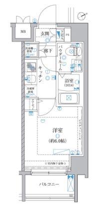 レアライズ川崎(1K/8階)の間取り写真