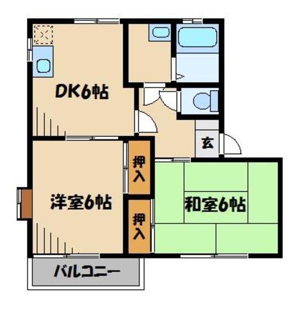 シルキーウインド(2K/1階)の間取り写真
